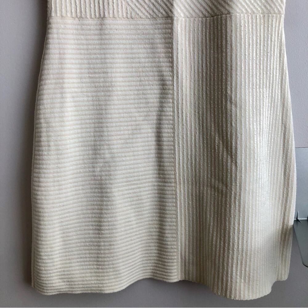 Theory Irelia Geometic-Knit Sleeveless Ivory White Dress Women's Size M - Picture 8 of 11